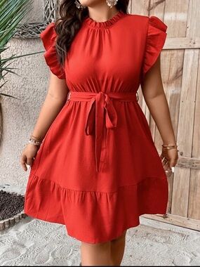 SHEIN Red Curve 4XL Dress